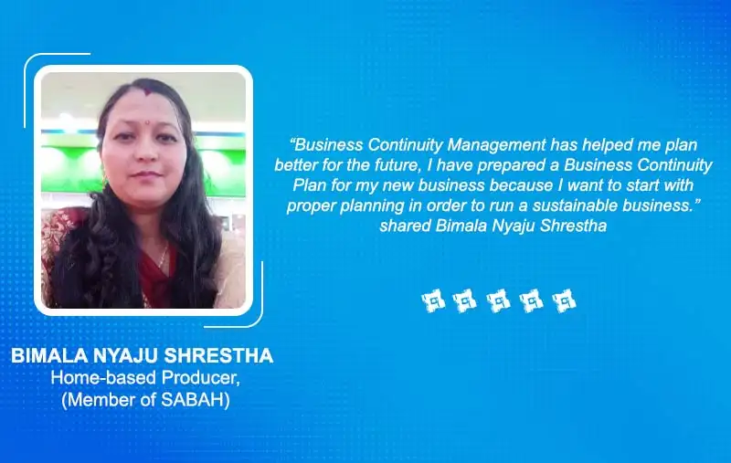 Ms. BIMALA NYAJU SHRESTHA, Home-based Producer, (Member of SABAH)